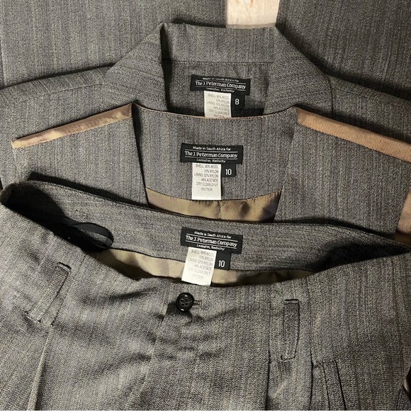 J PETERMAN 3 Piece Pantsuit Longline Jacket Pants Vest Wool Lined Womens VINTAGE - Picture 15 of 16